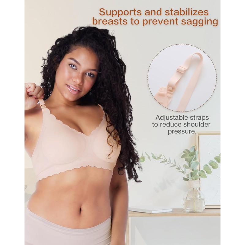 As Fairy Nursing Bras for Breastfeeding, Wireless Pregnancy Sleep Bralette