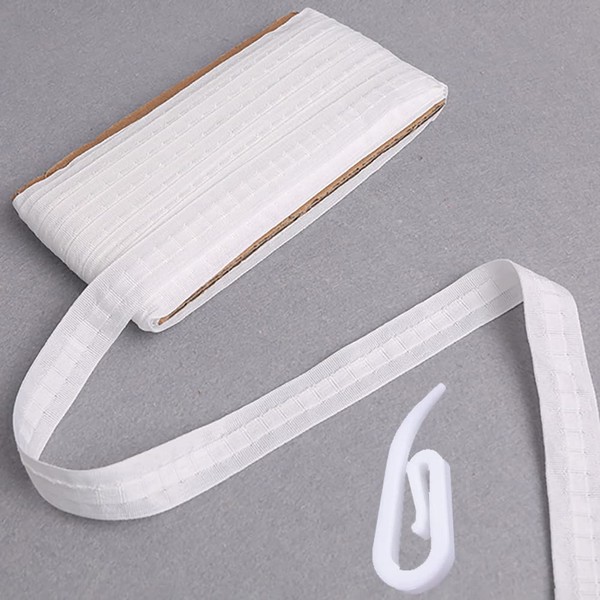 Hoonng Curtain Tape for Sewing, Ruffle Tape, with 100 Pieces