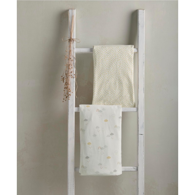 Mamas & Papas 2 Pack Cot/Bed Fitted Sheets, Cream