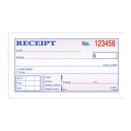 TOPS Money Receipt Book, 2-Part, Carbonless, 2 5/8 x 5 3/8 Inches, 50 Sheets, White and Canary, (46820)
