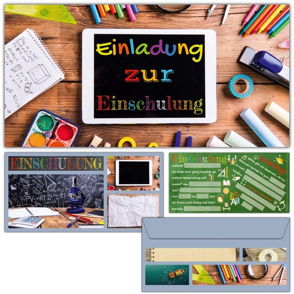 BREITENWERK Enrolment Invitation Cards with Envelope (Set of 12) Tablet