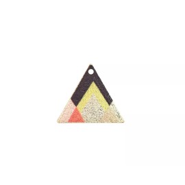 Etched Gold Mountain Triangle Charm Pendant, 22x19mm, Jewelry Summit View