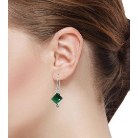 Jeweloporium 925 Sterling Silver Earring for Women Green Real Malachite Stone Drop Dangle Statement Silver Earring Christmas - Gift Fashion Jewelry