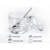 Thick Glass Salt Cellar with Stainless Steel Spoon, Clear Container