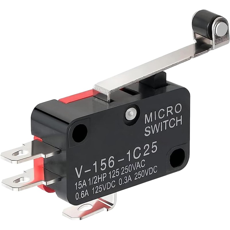 A-DIGISHUO 10pcs Micro Limit Switch V-156-1C25 Hinge Roller Lever Arm