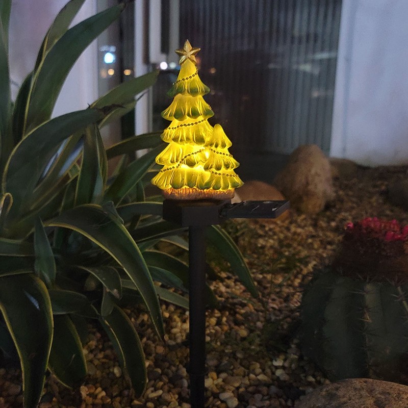 LED Christmas Lights Solar Tree Shaped Pathway Lights for Garden