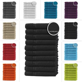 one-home set of 10 guest towels, hand towels, bath towels, terry cloth, 100 % cotton