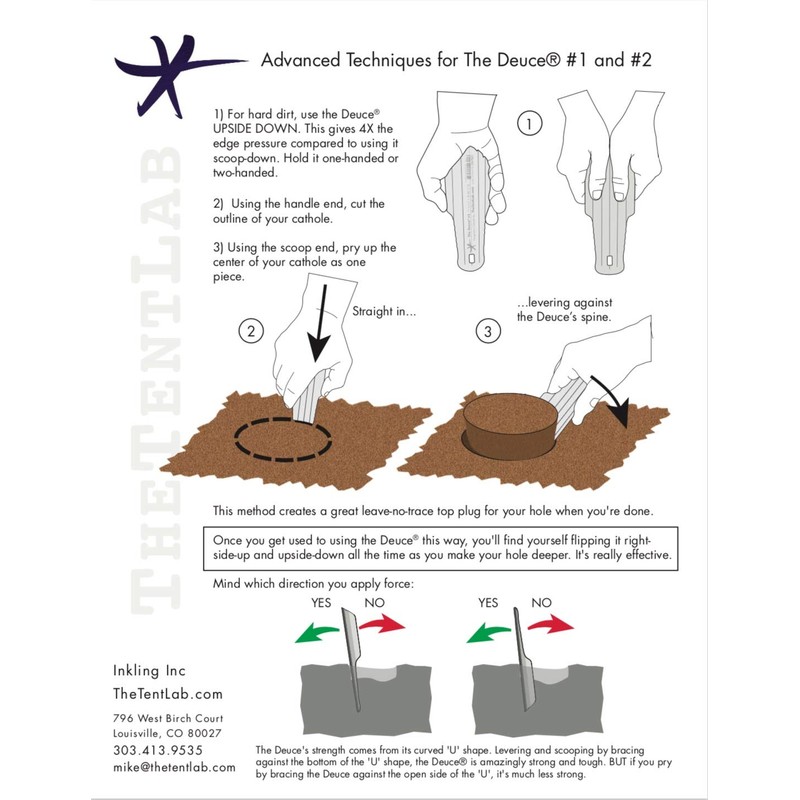 TheTentLab DirtSaw® Deuce #1 - .45 oz Ultralight Backpacking Trowel,