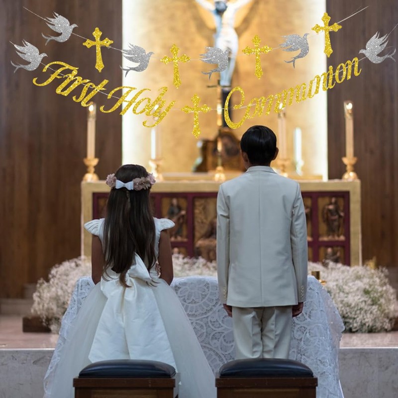 Holy Communion banner Decorations, First Communion Decorations Confirmation Decorations, Pennant