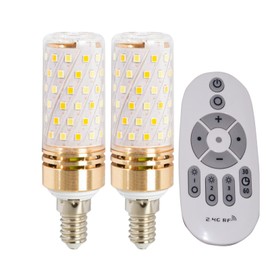 Erkangsm foco LED inteligente de maíz con control remoto E14 9 W, temperatura de color ajustable (calor/frío) y brillo, paquete de 2 (2 bombillas + 1 control remoto)