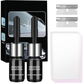 Windshield Crack Chip Repair Kit: 2 Bottles Quick Fix Car Windows Glass Tool Used for Scratches Star Shaped