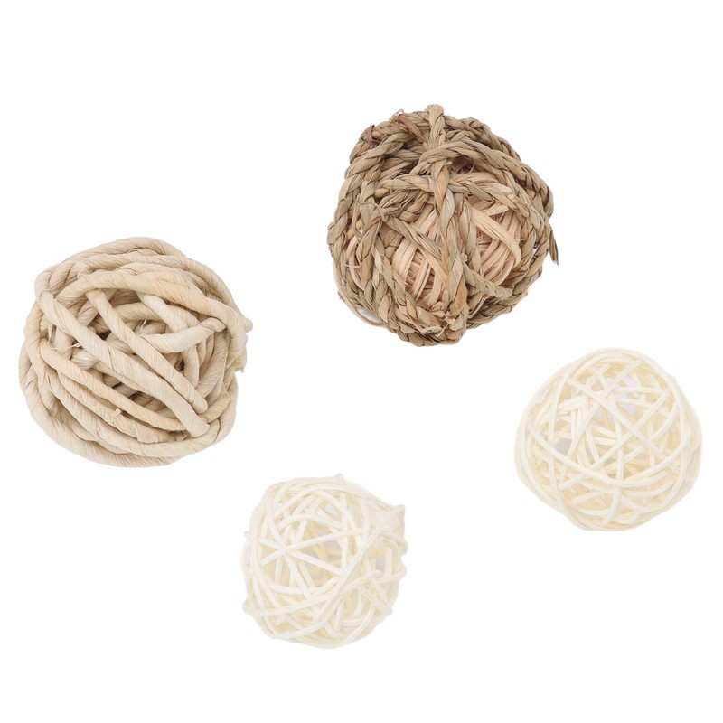 12Pcs Hamster Toy Set Natural Safe Hand Woven Teeth Grinding