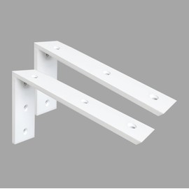 Countertop Support Bracket 2 Pack - 12 Inch Heavy Duty 3/8" Thick White Granite Support - 12"x6"x2.5" Shelf L Bracket Mantel Corbels for Quartz/Wood/Concrete/Laminate