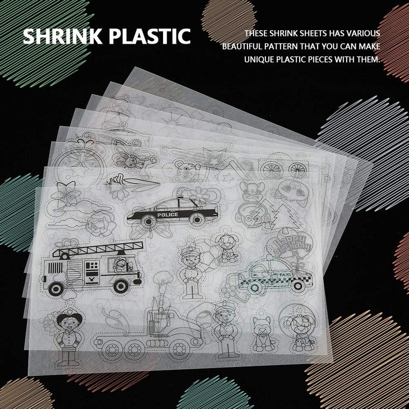 8pcs Shrink Sheet, Heat Shrinky Sheets Creative Pack Shrinky Art