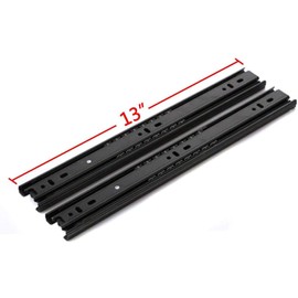 TOOPONE Drawer Slides, 13 Inch Full Extension 3 Section Ball Bearing Side Mounted Drawer Slider for Cabinet Kitchen Furniture ，2 Pack (13 Inch, Black)