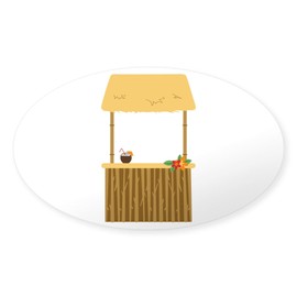 CafePress Tiki Aloha Bar Sticker Sticker (Oval 50 pk)