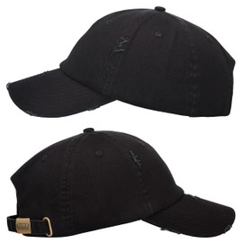 Antourage Unisex Vintage Hat for Men Women Distressed Baseball Cap Dad Hats Unconstructed Adjustable Washed Mens Plain Caps (01. Black)