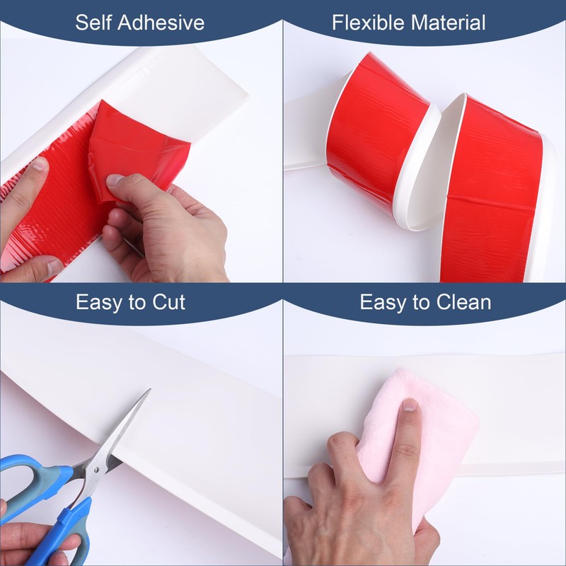 DSGL Flexible Baseboard Molding Trim, 4 in x 20 Ft