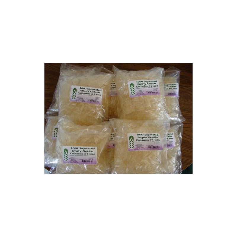 Capsule Connection 10,000 Separated Empty Gelatin Capsules, Size #1 -