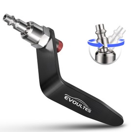 EVOULTES Pneumatic Tool Rafter Hook Hanger with 1/4 Inch & 360° Swivel Air Fitting, Lightweight Aluminum Air Tool Organizer Holder, L Shaped Hook for Air Nailer, Air Hammer, Air Blow Gun