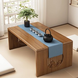 XIMSPHY Foldable Japanese Floor Table, Low Coffee Table for Sitting on The Floor, Japanese Tea Table for Living Room Home Office Meditation, 31.5″ x14.6″x11.8″