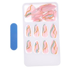 Beavorty 24pcs Wearing Nails Corrugated Nail Art Press Full Cover Fake Tips for Women