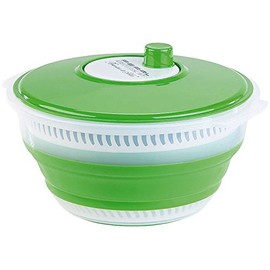 Rosenstein & Söhne Colander: Foldable XL Salad Spinner with Crank and High Gear Ratio 5L (Foldable Salad Bowl, Salad Spinner Space-Saving, Kitchen Helper)