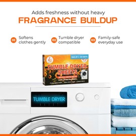ZOPPER Tumble Dryer Sheets Scented - Tropical Summer Breeze,40 Sheets x 3 (120 Total) – Drying Sheets for Tumble, Anti Static Tumble Dryer Sheets