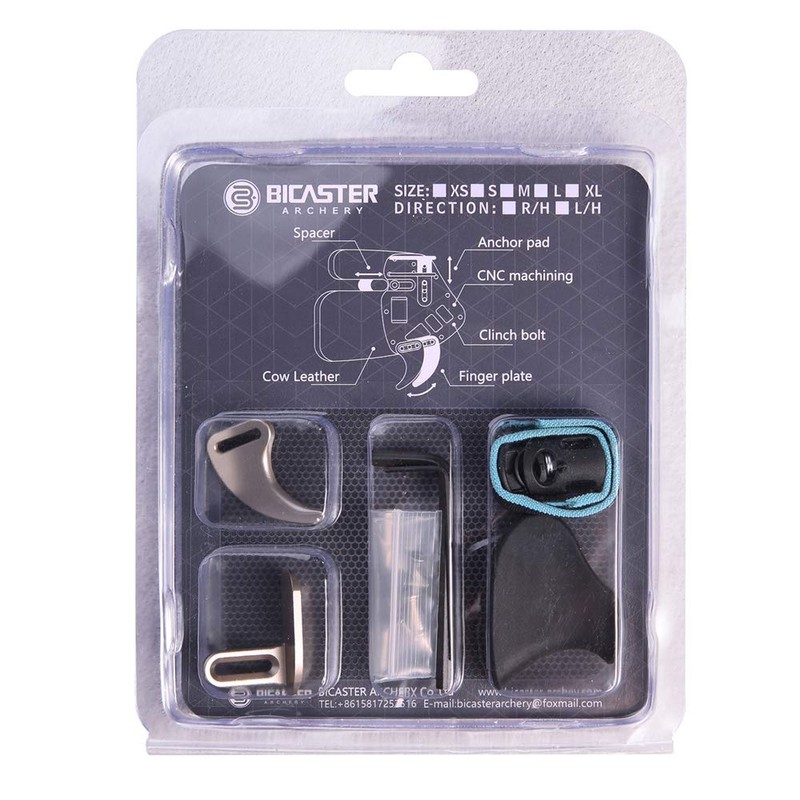 BICASTER Archery Finger Tabs Left Handed Recurve Bow Genuine Leather