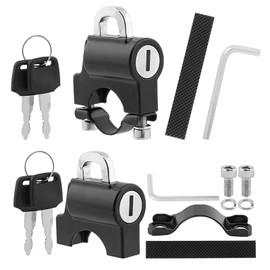 2 cierres de casco para motocicletas, accesorios de moto, bloqueo de casco de motocicleta, bloqueo de casco de bicicleta para motocicleta, bloqueo de casco de 22-24 mm (negro)