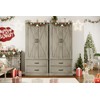 IDEALHOUSE Kitchen Pantry Storage Cabinet with Barn Doors, Drawer, and