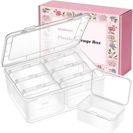 Mathtoxyz - Organizadores y almacenamiento de abalorio pequeñas, cajas transparentes para uñas, manualidades, joyería
