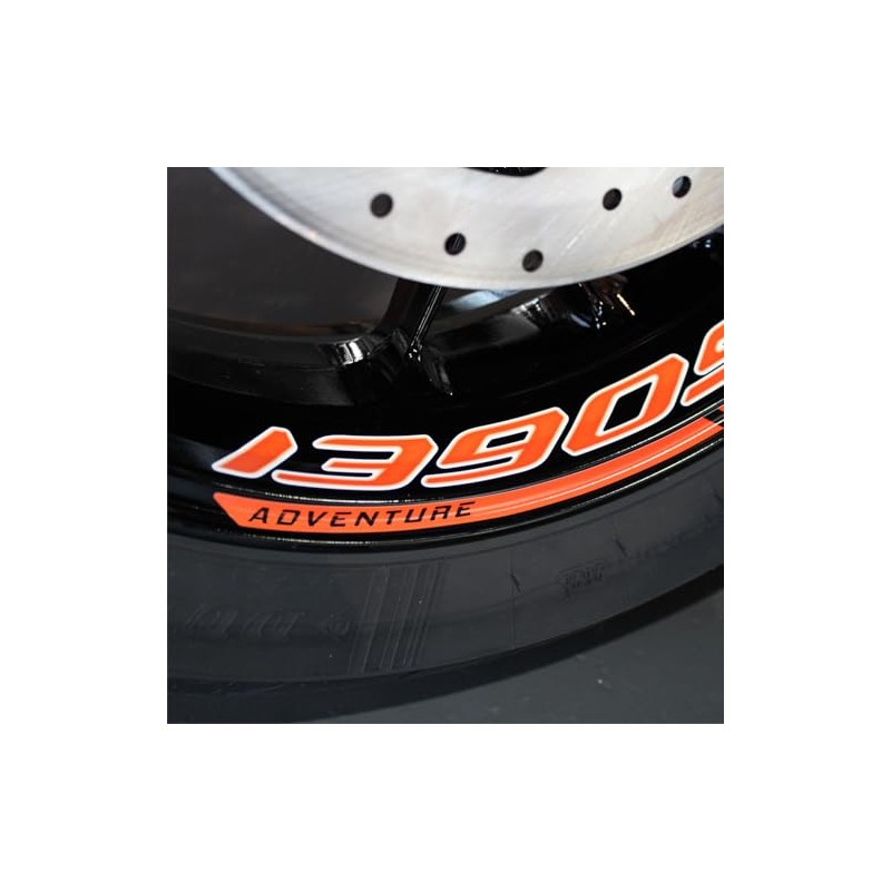 Set Felgenrand Aufkleber Orange Compatible with KTM 1390 Super Adventure