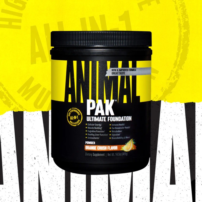 Multivitaminico Universal Animal Pak Powder 30 Servicios Sabor Orange