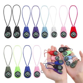 Pack of 12 Multicolour Mini Survival Compass Outdoor Compass Kids Compass Small Mini Compass Mini Compass Pendant Compass Pocket Compass Gifts for Children
