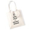 Keep calm it's cricket season tote bag