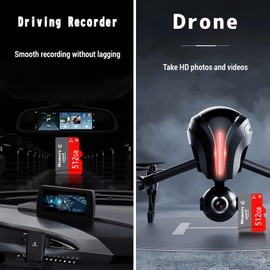 MicroSD Card Memory Card 512GB UHS-I (U3), V30 4K A2, Class 10 Compatible, High Speed MicroSD Card, SD Adapter Included