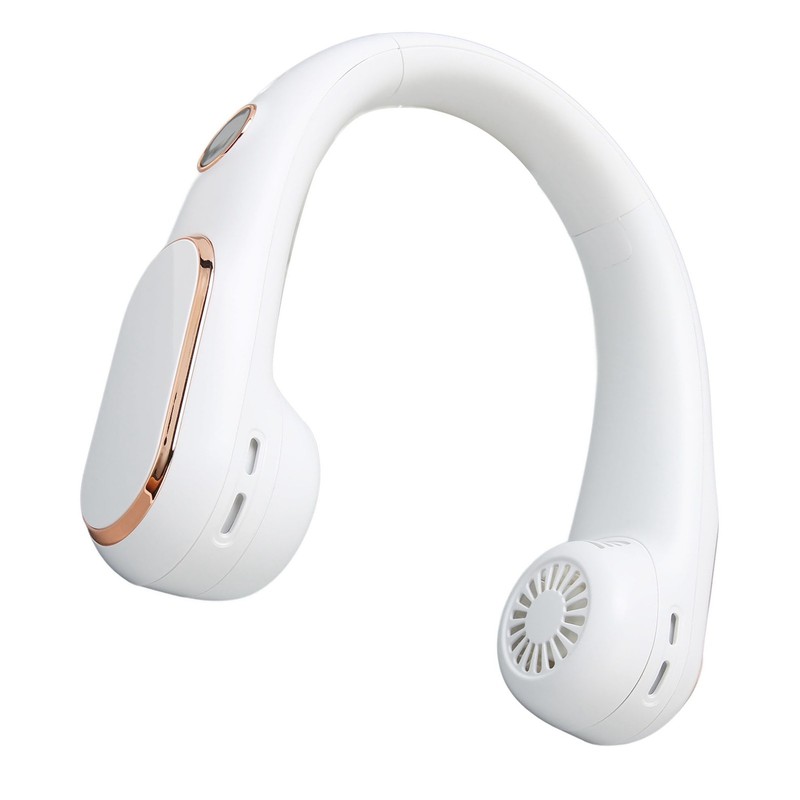Neck Fan 4 Speeds Quiet Bladeless USB Rechargeable 2400mAh Battery