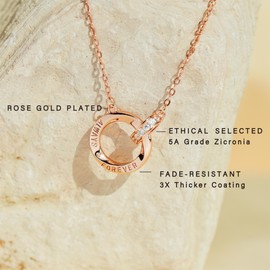 SilverLining Creation Mother Daughter Necklace – Gifts for Mom, Gifts for Daughter, Mom Birthday Gifts, Daughter Birthday Gifts, Rose Gold Plated, 5A Zirconia, Triple-Layered Finish, Size 17-19'' 1