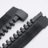 Extra Large Zipper Jumbo Zipper Double-Sided Open Black Resin Zipper