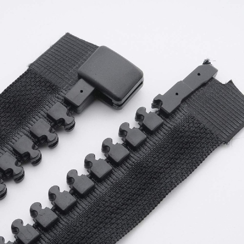 Extra Large Zipper Jumbo Zipper Double-Sided Open Black Resin Zipper