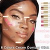 6 Colors Cream Contour Stick Makeup Contour Kit,Double-ended Cream Bronzer