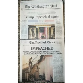 Washington Post & New York Times Trump Impeached Newspaper 1/14/2021 MailedFlat