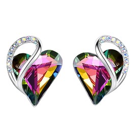 Leafael Birthstone Heart Earrings for Women | Unique Birthstone Earrings With Healing Crystals | Allergy-Free Earrings for Women with Gift Box Included