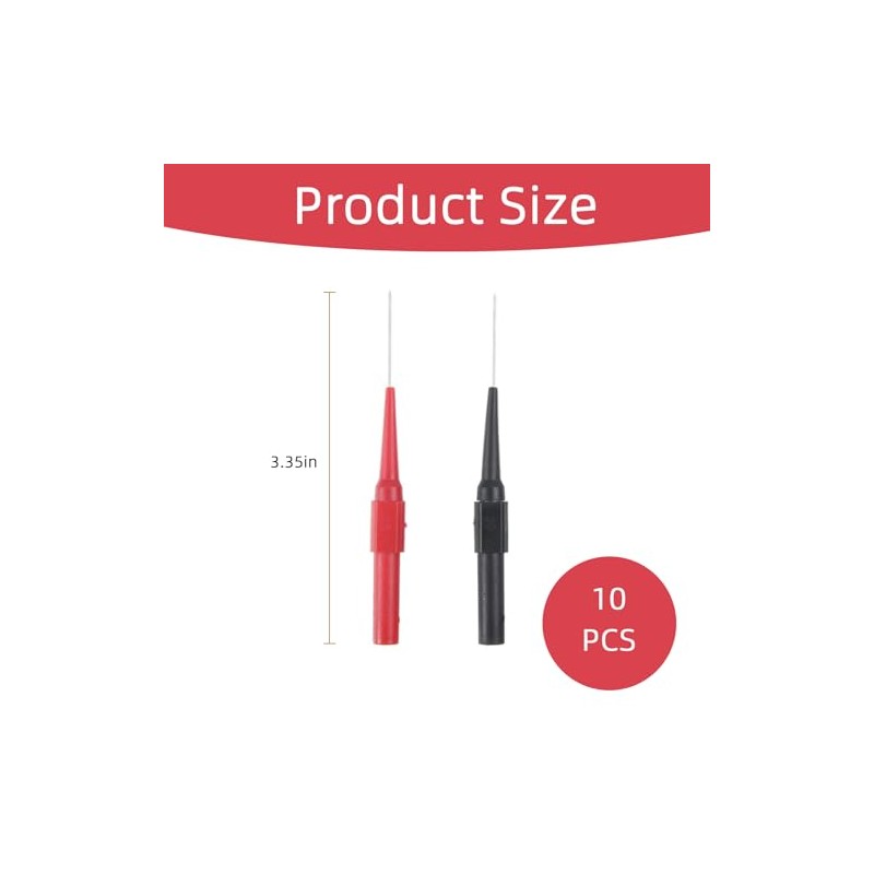 Measuring Tips for Multimeter, 10 Pieces, 0.7 mm, Red /