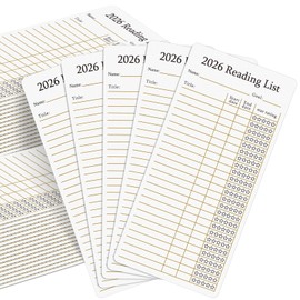 Skyygemm 12 Pcs 2026 Reading List Bookmark 4 x 8 Inch Book Tracker Reading Log Bookmark Review Annotation for Christmas Book Lover Women Men Student Teacher Literary Gift Library School Accessories