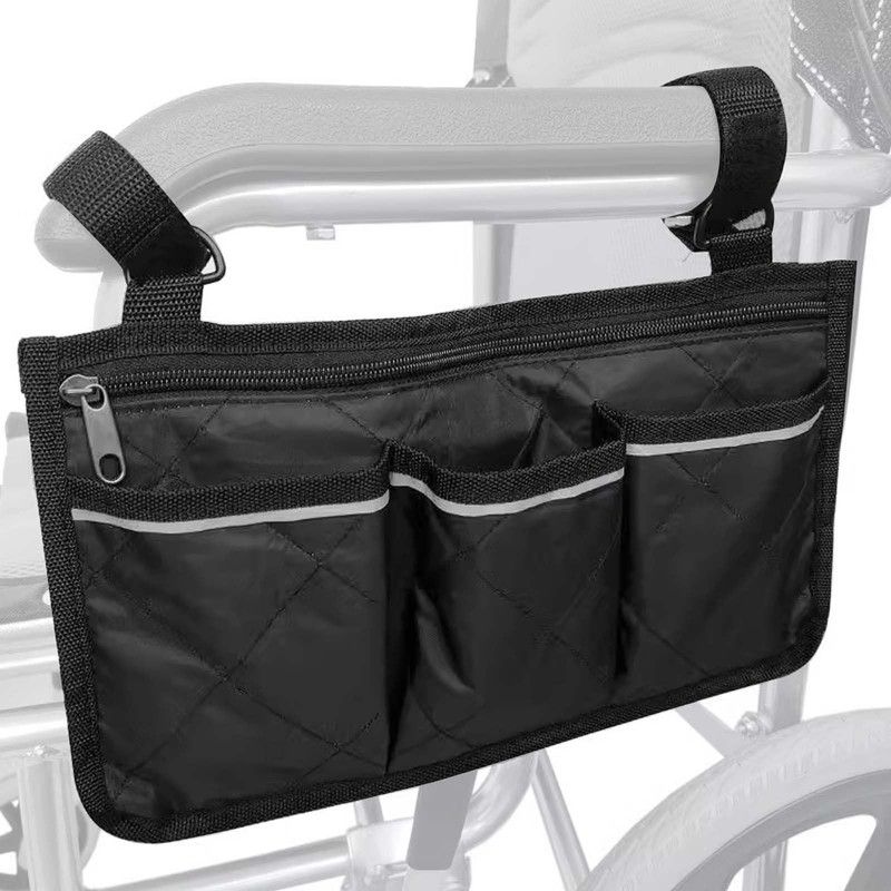 Wheelchair Side Bag with Pockets Mobility Aid Wheelchair Accessories Bag