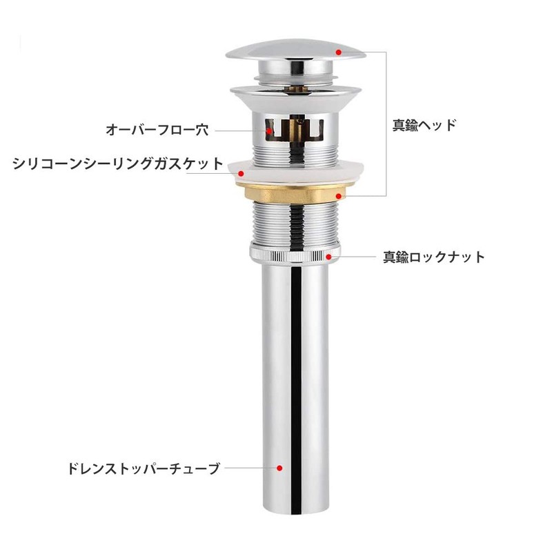 Pop-up drain faucet for washbasins, horizontal hole drain plugs, drainage
