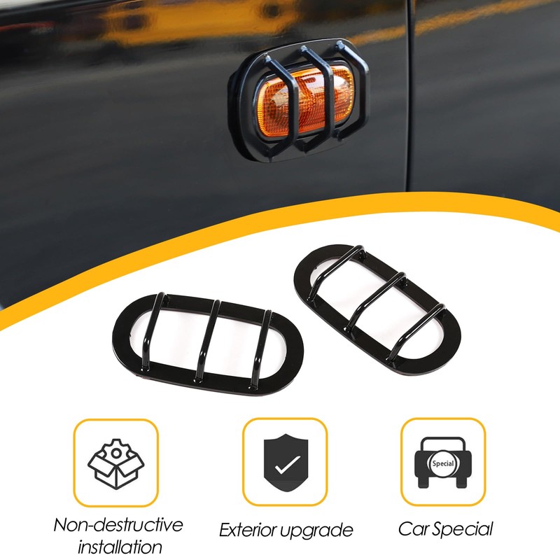 Heutamo Front Fender Side Marker Light Covers Guard Trims Compatible
