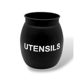 Nobel Barrel Shaped Utensil Holder & Organiser, Sturdy Cutlery Holder , Storage Container, Spoon Holder (BLACK)